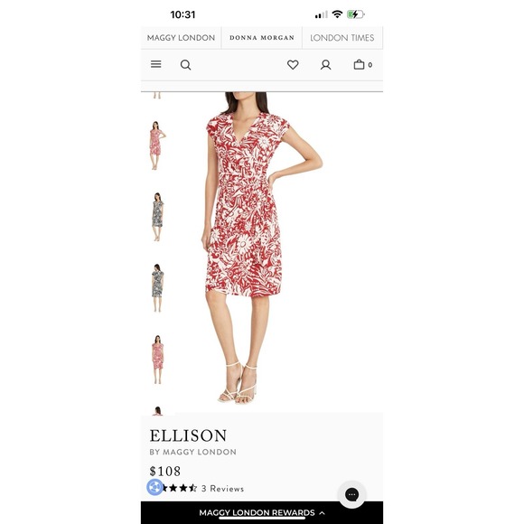 Maggy London Women's Floral Dress Size 16 - Picture 7 of 8